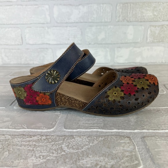 L'artiste Shoes - L'Artiste Spring Step Mary Jane Sandals Womens 38 7.5 8 Spikey Blum Floral Wedge